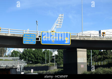 Road sign boards in Melbourne Freeway Victoria Australia Stock Photo