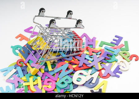 Toy trolley with wood alphabet letter Stock Photo