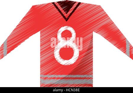colored red canadian jersey hockey ice graphic Stock Vector