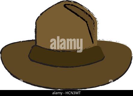 colored canadian hat mounted policeman design Stock Vector