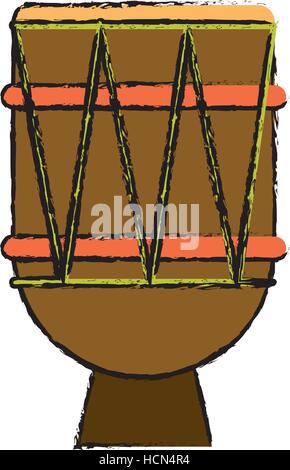 brasilian drum percussion bongo sketch Stock Vector