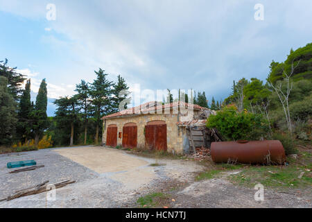 Tatoi Palace ruins in Greece, the summer palace and 10,000 acre estate of the former Greek Royal Family Stock Photo