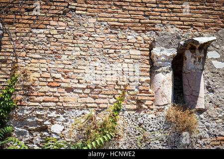 Detail of the historic Greek Theater in Taormina, Sicily. Stock Photo