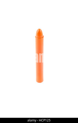 Single orange crayon isolated on a white background Stock Photo - Alamy