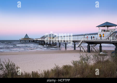 Heringsdorf Pier, Usedom, imperial baths, Baltic Sea Coast, Mecklenburg-Western Pomerania, Germany Stock Photo