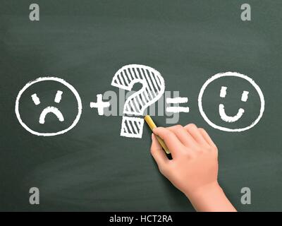 customer satisfaction symbols drawn by hand over chalkboard Stock Vector