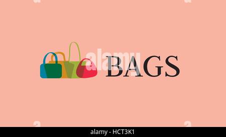 Shopping bags vector logo. Shopping logotype. Stock Vector