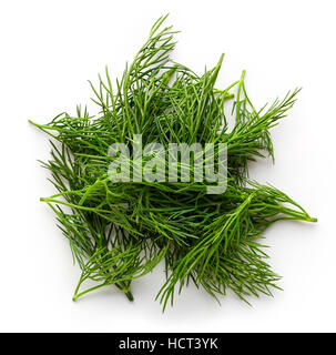 Heap of fresh dill isolated on white background, top view Stock Photo
