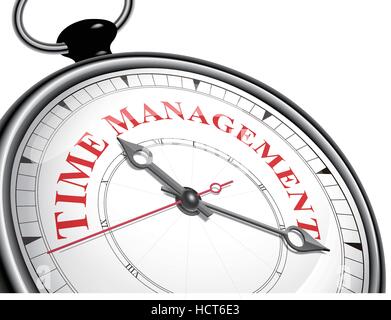 time management concept clock isolated on white background Stock Vector