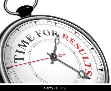 time for results concept clock isolated on white background Stock Vector