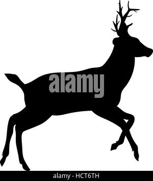 Beautiful noble proud sika deer are ruminant mammal in family Cervidae. Side view. Dark ink hand drawn picture sketchy in art retro style pen on paper Stock Vector