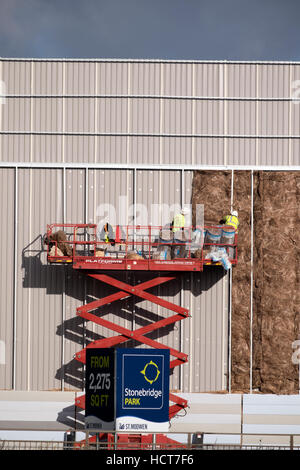 Warehouse Outside Paneling and Insulation Stock Photo