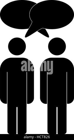 Vector illustration of two people talk face to face, communication, social media concept Stock Vector