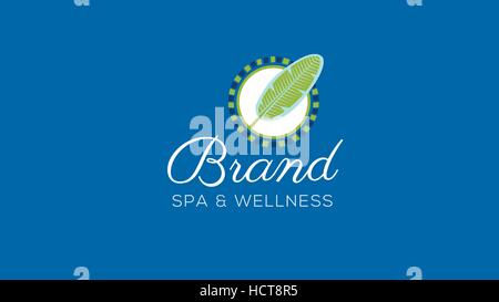 Green bio leaf  business vector logo design. Initial  letter brand identity (sign, symbol, icon, monogram) Stock Vector