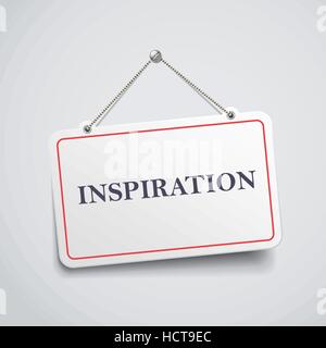 inspiration hanging sign isolated on white wall Stock Vector