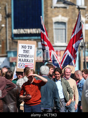 A scene portraying a race riot in Brixton in 1971 for the Sky Atlantic mini-series Guerrilla, starring Idris Elba, being filmed in North London  Featuring: Atmosphere Where: London, United Kingdom When: 17 Aug 2016 Stock Photo