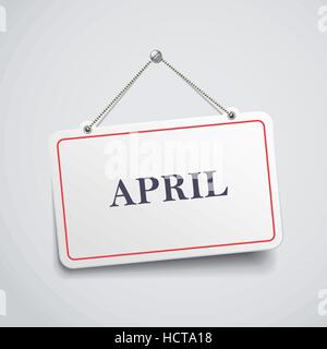April hanging sign isolated on black wall Stock Vector Image & Art - Alamy