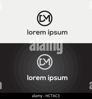 Linear monogram vector symbol logo. Premium letter DM logotype. - Vector Stock Vector