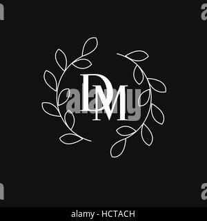 Linear monogram vector symbol logo. Premium letter DM logotype. - Vector Stock Vector