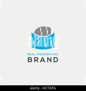 Real estates vector logo. Private properties logo. Stock Vector