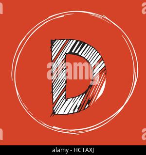 Hand drawn vector letter K logo. Nest logo. Stock Vector