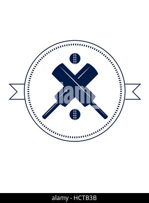 Cricket sticks vector emblem Stock Vector