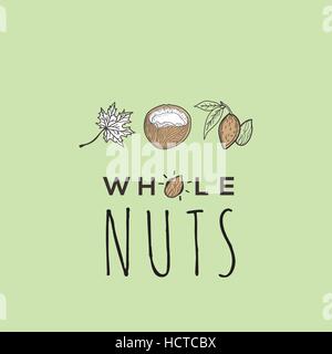 Whole nuts vector logo Stock Vector