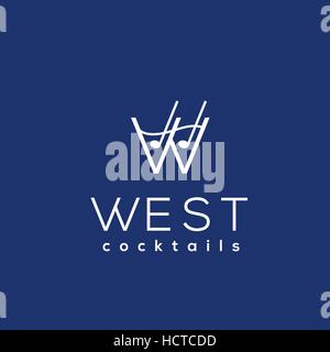 Cocktails vector logo, sign, symbol, emblem Stock Vector
