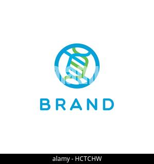 Genetics vector logo. DNA logo. Biotech logo Stock Vector