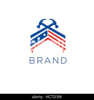 Repairs vector logo. American house repair emblem Stock Vector