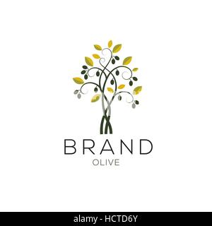 Olive tree vector logo. Olive tree icon Stock Vector