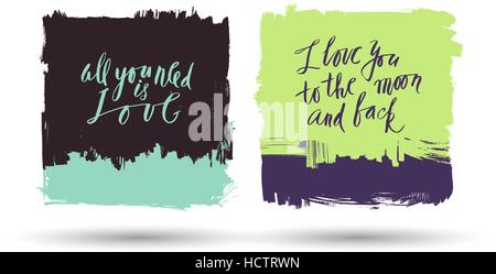 Grunge brush banners with lettering Stock Vector