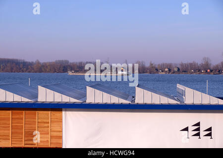A ship on the Danube river in the city of Belgrade capital of the Republic of Serbia Stock Photo