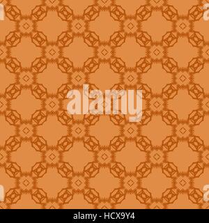 Orange Ornamental Seamless Line Pattern Stock Vector