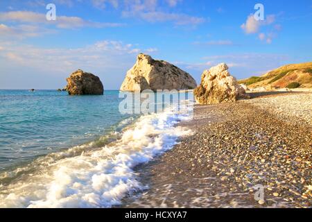 Aphrodites Rock, Paphos, Cyprus, Eastern Mediterranean Sea Stock Photo