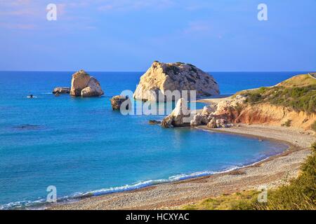 Aphrodites Rock, Paphos, Cyprus, Eastern Mediterranean Sea Stock Photo