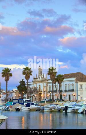 View of Arco da Vila across The Harbour, Faro, Eastern Algarve, Algarve, Portugal Stock Photo