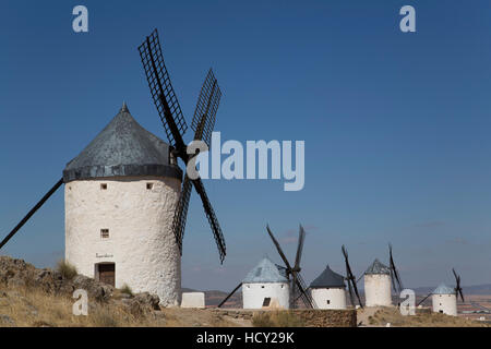 Windmills, Consuegra, Castile-La Mancha, Spain Stock Photo