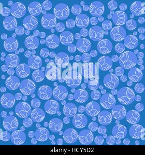 Angel wings seamless blue pattern Stock Vector