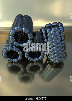 nanotubes, photo-realistic computer graphic Stock Photo