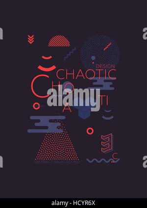 Chaotic Geometric Abstract Background Stock Vector