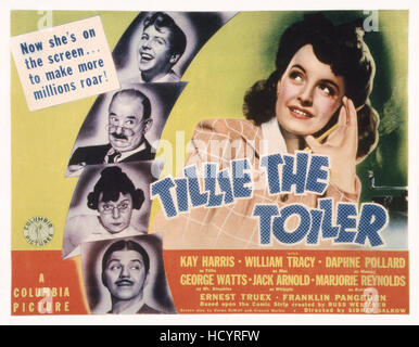 TILLIE THE TOILER, from left: William Tracy, Kay Harris, Bruce Bennett ...