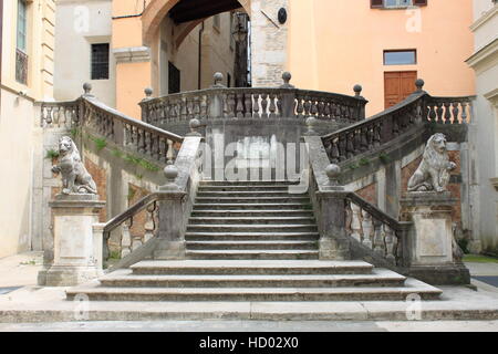 Staircase of Pianciani Square in Spoleto. Umbria, Italy Stock Photo