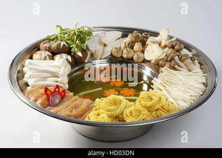 Hot pot with mushroom Stock Photo