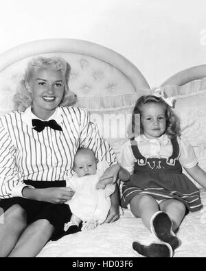 Betty Grable with daughters Jessica James, Victoria James on the set of ...