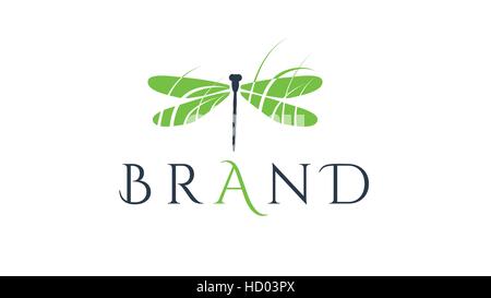 Dragon fly vector logo design template Stock Vector