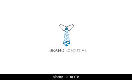 Neck tie vector logo design template.  Executive brand identity Stock Vector