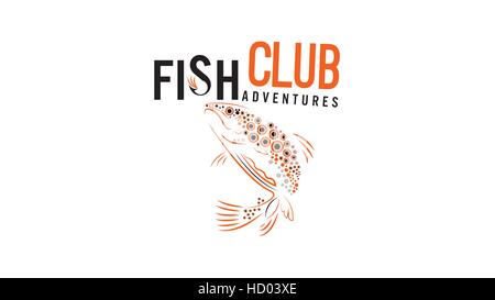 Fishing club vector logo design template Stock Vector