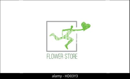 Flower store vector logo design template. For flower shops, cosmetics store and beauty salons. Modern symbol for company brand Stock Vector