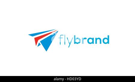 Paper rocket vector logo design template Stock Vector